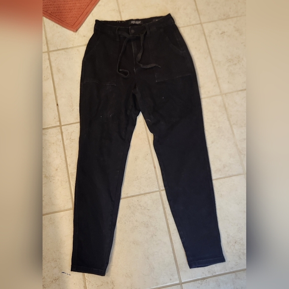 Womens Judy Blue Black Jogger Drawstring Jeans Size 7/28 #D107 - Picture 1 of 7